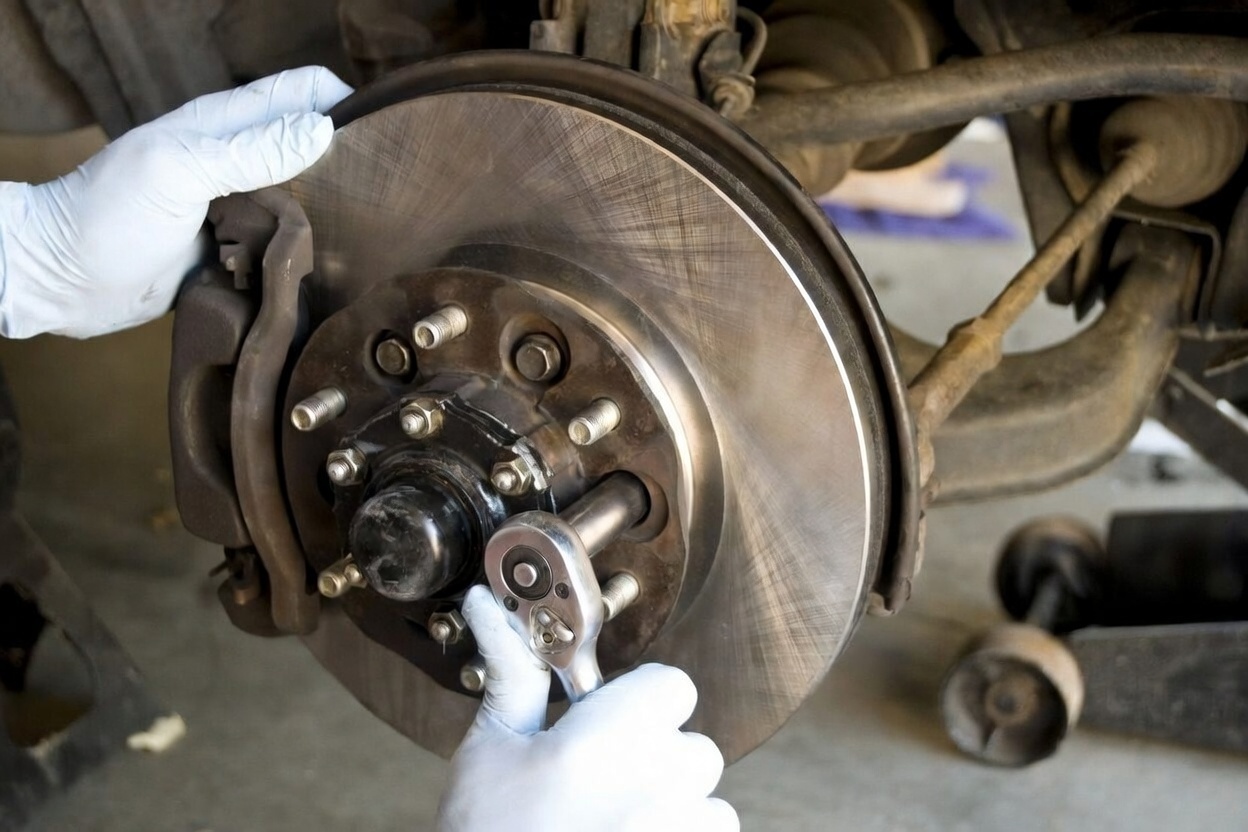 Professional brake rotor and pad inspection service